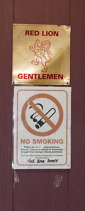 The Red Lion toilet sign 2016